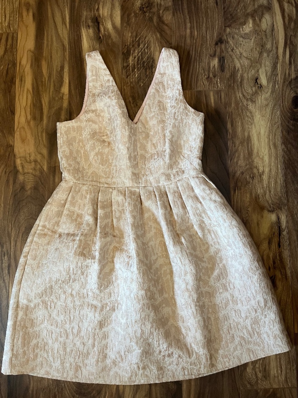 NWT J.Crew Factory Flared V-Neck Jacquard Dress Blush Pink Size 10